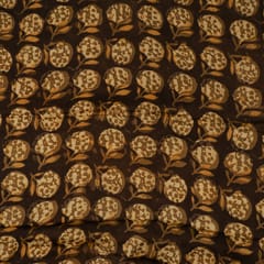 Brown Color Modal Satin Printed Fabric