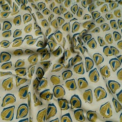 Light Beige Color Modal Satin Printed Fabric