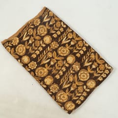 Brown Color Modal Satin Printed Fabric