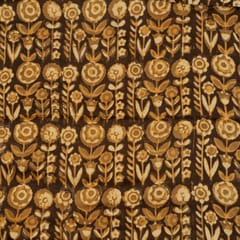 Brown Color Modal Satin Printed Fabric