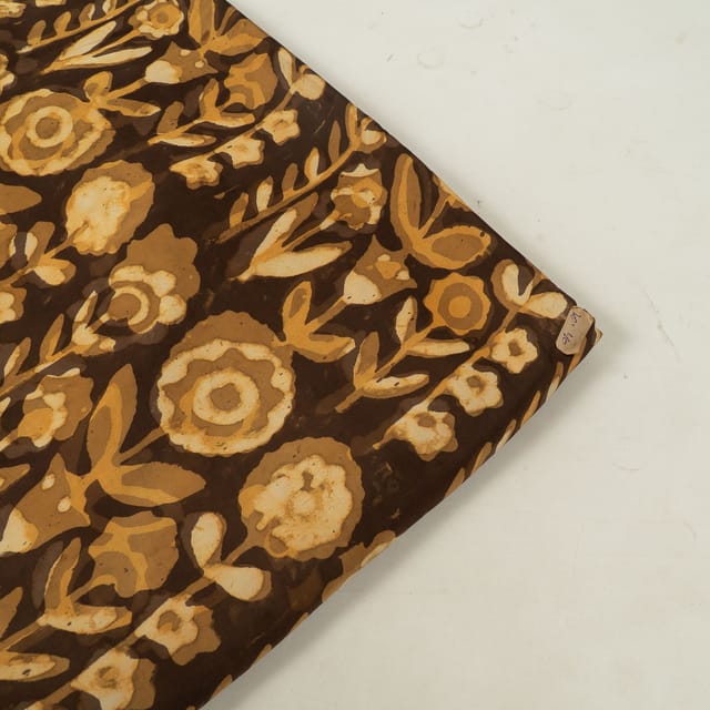 Brown Color Modal Satin Printed Fabric