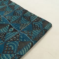 Blue Color Modal Satin Printed Fabric