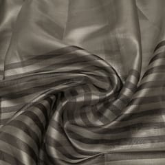 Silver Color Organza Tissue Stripes Fabric