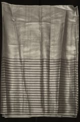 Silver Color Organza Tissue Stripes Fabric