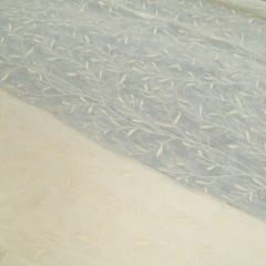 Dyeable Linen Georgette Embroidered Fabric