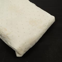 Dyeable Linen Georgette Embroidered Fabric