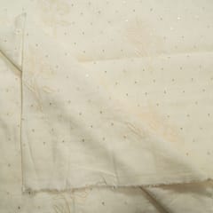Dyeable Linen Georgette Embroidered Fabric