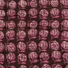Wine Color Modal Satin Printed Fabric