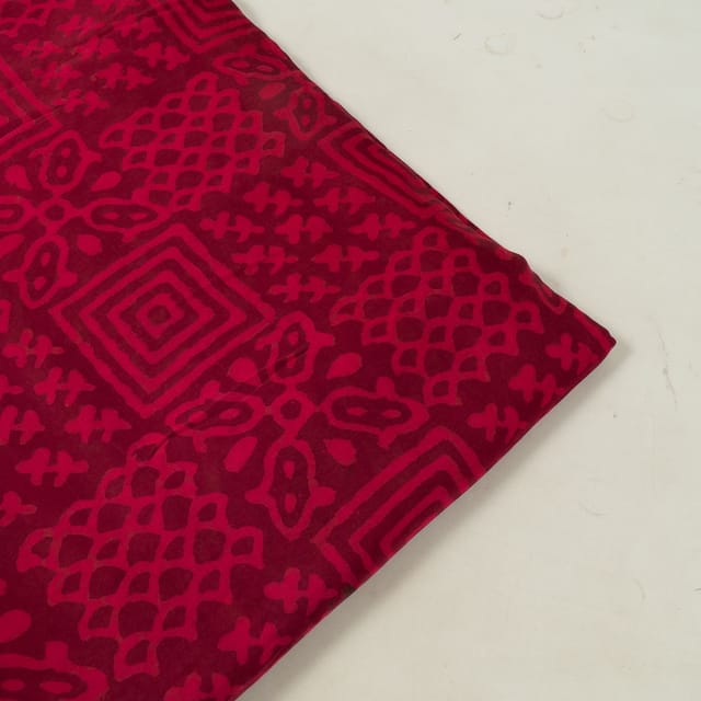 Majenta Color Modal Satin Printed Fabric