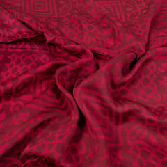 Majenta Color Modal Satin Printed Fabric