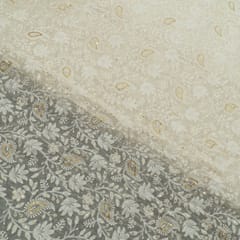 Mal Chanderi Thread Embroidery Lakhnavi Jaal Embroidery Fabric