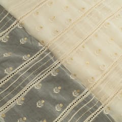 Dyeable Mal Chanderi Thread and Sequin Embroidery Fabric – Elegant Customisable