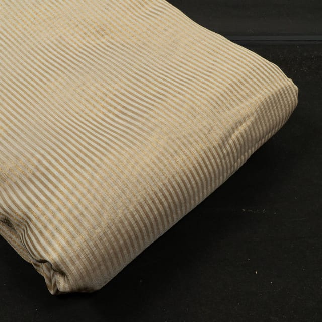 Dyeable Gold Stripes Tissue Organza Fabric – Premium Sheer Elegance