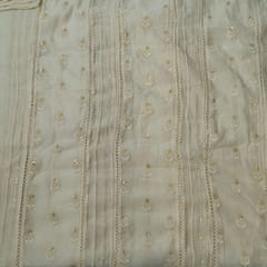 Dyeable Mal Chanderi Thread and Sequin Embroidery Fabric – Elegant Customisable