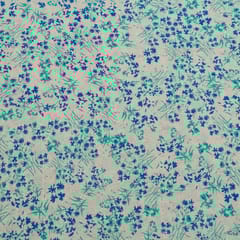 Off White Color Cotton Schiffli Fabric with Floral Digital Print – Fresh & Breezy Elegance