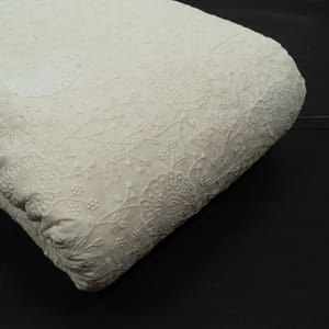 Kora Cotton Embroidery Fabric with Elegant Appliqué Work – Artistic & Graceful