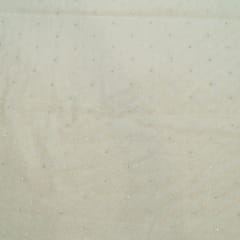 Dyeable Mal Chanderi Thread and Sequin Embroidery Booti Fabric – Elegant Customizable