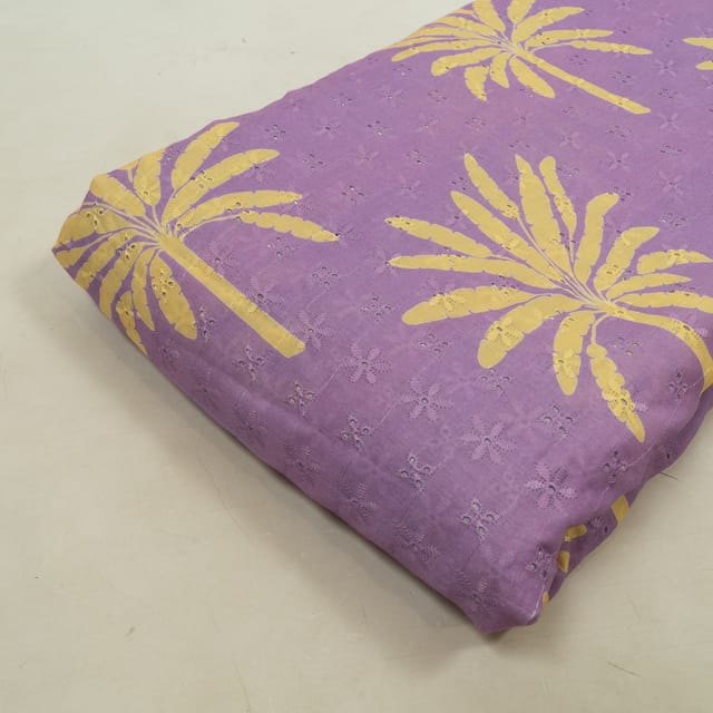 Move Color Cotton Schiffli Fabric with Floral Digital Print – Fresh & Breezy Elegance