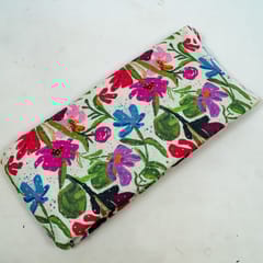 Off White Color Chikan Flowral Printed Fabric