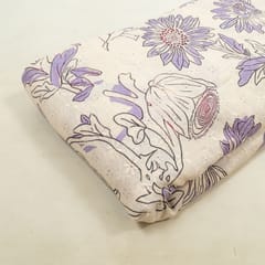 Off White Chikan Printed Fabric