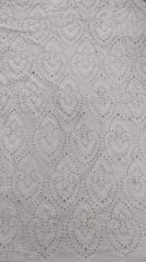 Natural Colour Dyeable Panta Floral Pattern Schiffli Embroidered Fabric