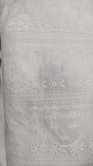 Natural Colour Dyeable Panta Floral Pattern Schiffli Embroidered Fabric
