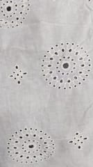 Natural Colour Dyeable Panta Floral Pattern Schiffli Embroidered Fabric