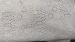 Natural Colour Dyeable Panta Floral Pattern Schiffli Embroidered Fabric