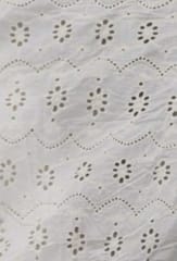 Natural Colour Dyeable Panta Floral Pattern Schiffli Embroidered Fabric