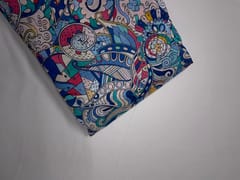 Multicolor Abstract Pure Chanderi Fabric