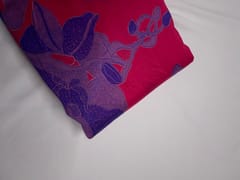 Magenta & Royal Purpler Abstract Pure Chanderi Fabric