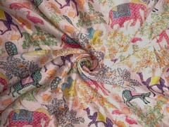 Light Pink Traditional Pure Chanderi Fabric