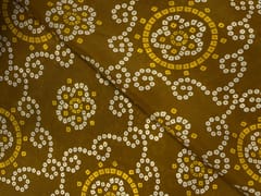 Dark Mustard Geometric Habutai Silk Fabric