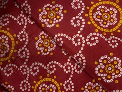 Dark Red Geometric Habutai Silk Fabric