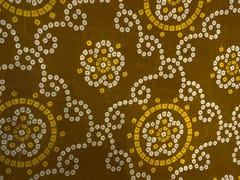 Dark Mustard Geometric Habutai Silk Fabric