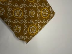 Dark Mustard Geometric Habutai Silk Fabric