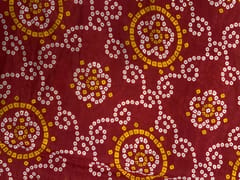 Dark Red Geometric Habutai Silk Fabric