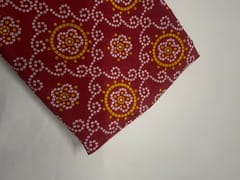Dark Red Geometric Habutai Silk Fabric