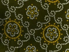 Mehndi Green Geometric Habutai Silk Fabric