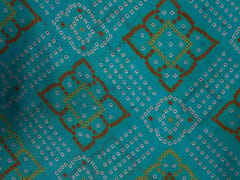 Sky Blue Geometric Habutai Silk Fabric