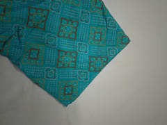 Sky Blue Geometric Habutai Silk Fabric
