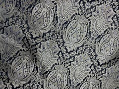 Black & Silver Floral Brocade Fabric