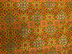 Yellow Geometric Brocade Fabric