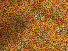 Yellow Geometric Brocade Fabric
