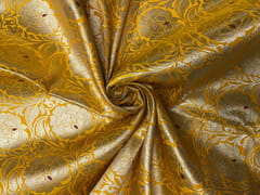 Bright Yellow Floral Brocade Fabric