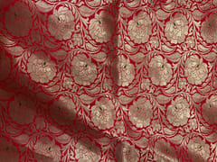 Red Floral Brocade Fabric