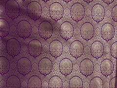 Purple Geometric Brocade Fabric