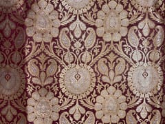 Wine & Gold Floral Semi Brocade Fabric