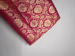 Magenta Floral Semi Brocade Fabric