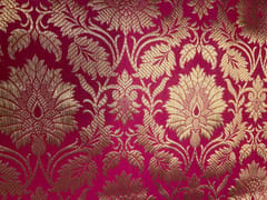 Magenta Floral Semi Brocade Fabric